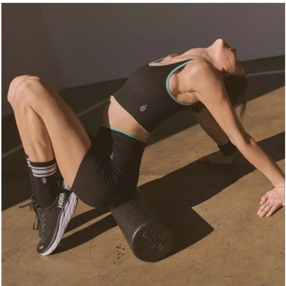 FREE PEOPLE FP Movement Throw Set in Black Blue Combo Sz. Medium Large - Picture 4 of 10